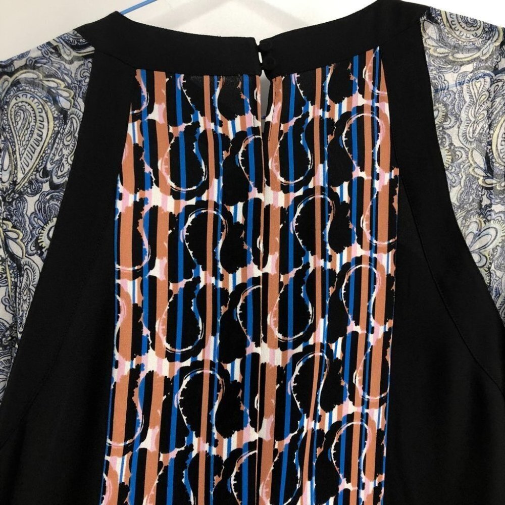 NWT BCBGMAXAZRIA Kathy Abstract paisley print sheer balloon sleeve blouse xxs - Picture 12 of 16